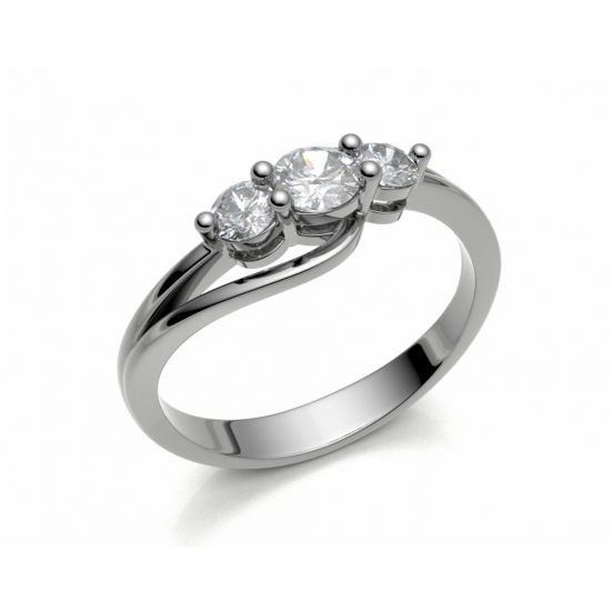 Zásnubní prsten Florencie bílé zlato 14kt s diamanty - 69
