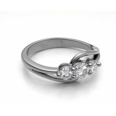 Zásnubní prsten Florencie bílé zlato 14kt s diamanty - 47