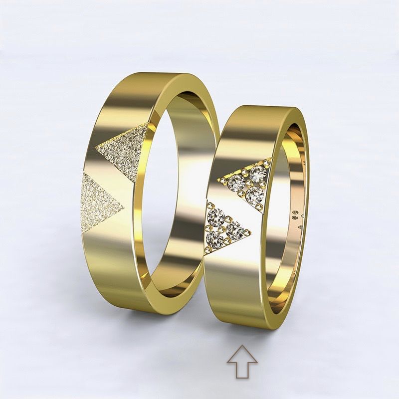 Dámský snubní prsten Agapé žluté zlato 14kt s diamanty