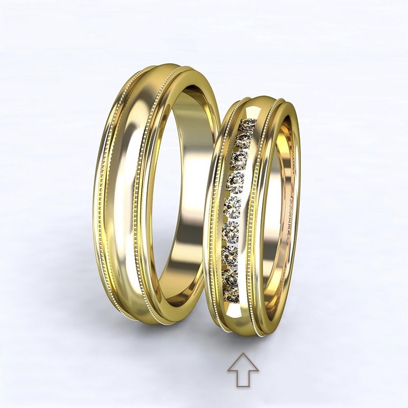 Dámský snubní prsten Avignon žluté zlato 14kt s diamanty - 46
