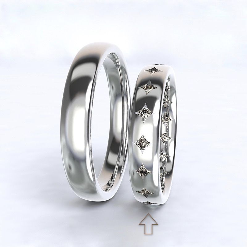 Dámský snubní prsten Cherish bílé zlato 14kt s diamanty - 54