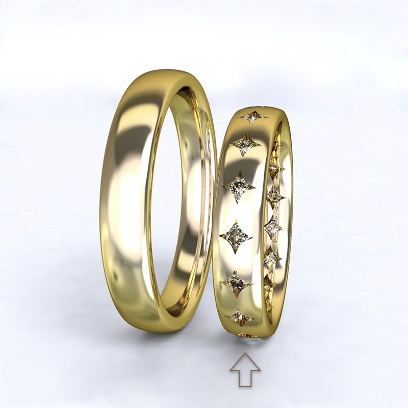 Dámský snubní prsten Cherish žluté zlato 14kt s diamanty - 58