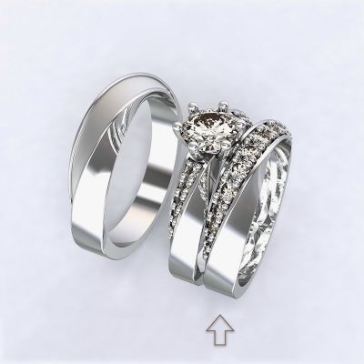 Dámský snubní prsten Chiara s diamanty, bílé zlato 14kt - 66
