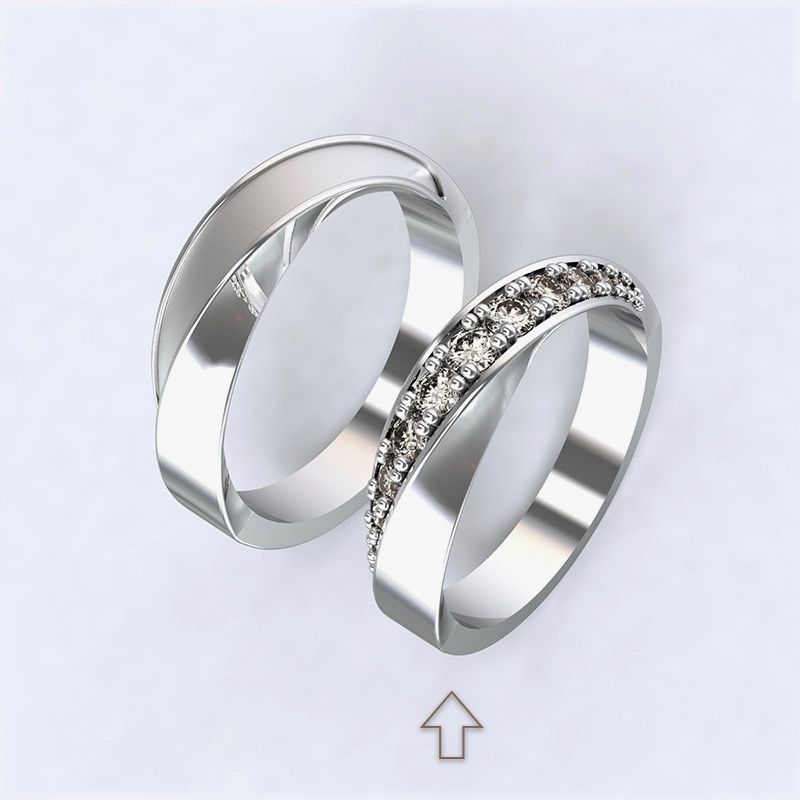 Dámský snubní prsten Chiara s diamanty, bílé zlato 14kt - 63