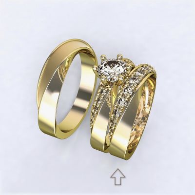 Dámský snubní prsten Chiara s diamanty, žluté zlato 14kt - 45