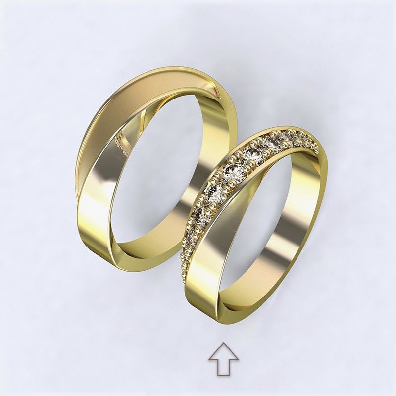 Dámský snubní prsten Chiara s diamanty, žluté zlato 14kt - 54