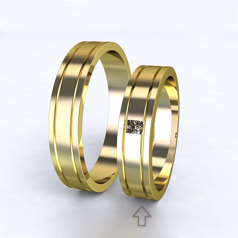 Dámský snubní prsten Essential žluté zlato 14kt s diamantem - 63