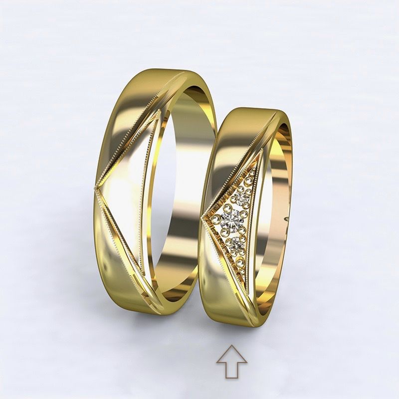 Dámský snubní prsten Fantasia žluté zlato 14kt s diamanty - 69