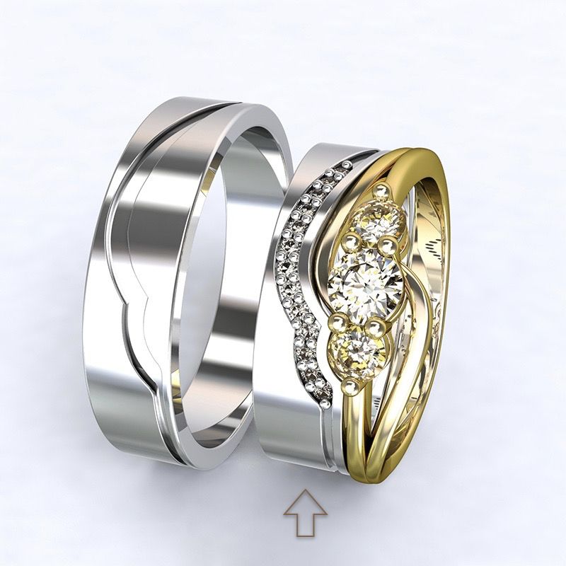 Dámský snubní prsten Florencie bílé zlato 14kt s diamanty - 61