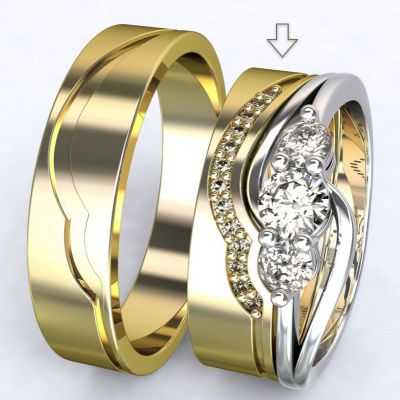 Dámský snubní prsten Florencie žluté zlato 14kt s diamanty - 62