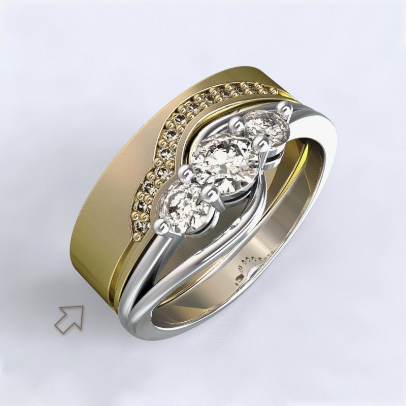 Dámský snubní prsten Florencie žluté zlato 14kt s diamanty - 71