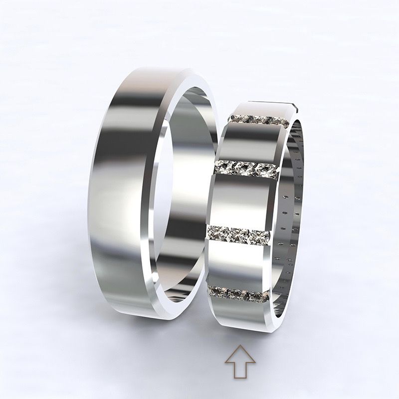 Dámský snubní prsten Legend bílé zlato 14kt s diamanty - 65