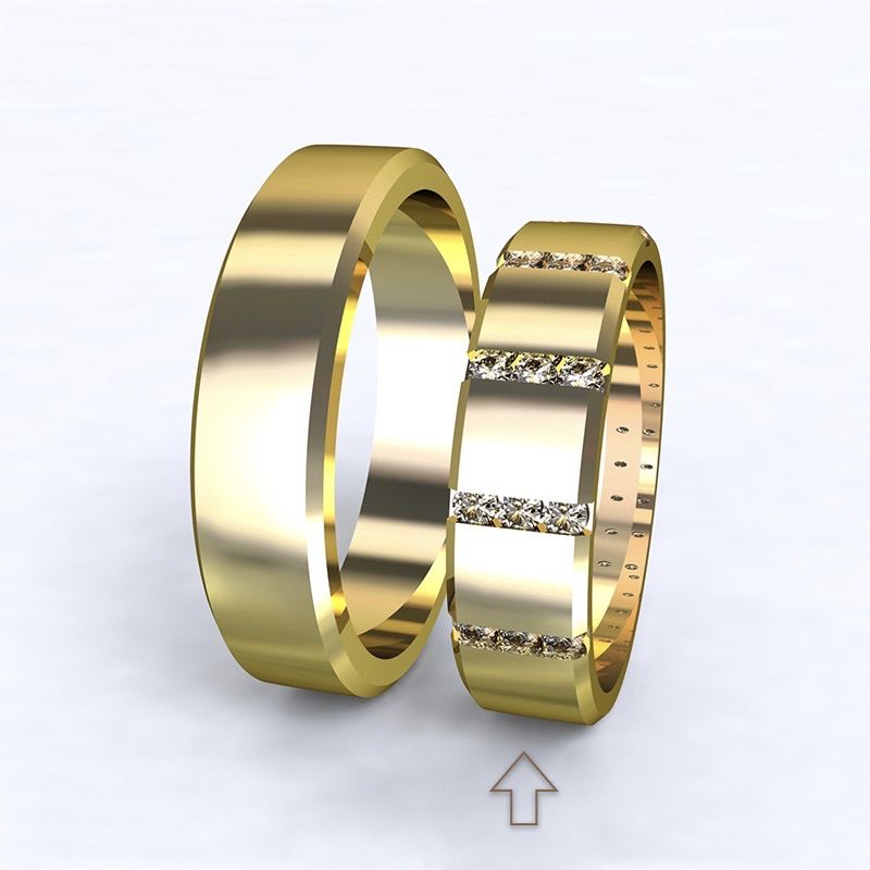 Dámský snubní prsten Legend žluté zlato 14kt s diamanty - 67