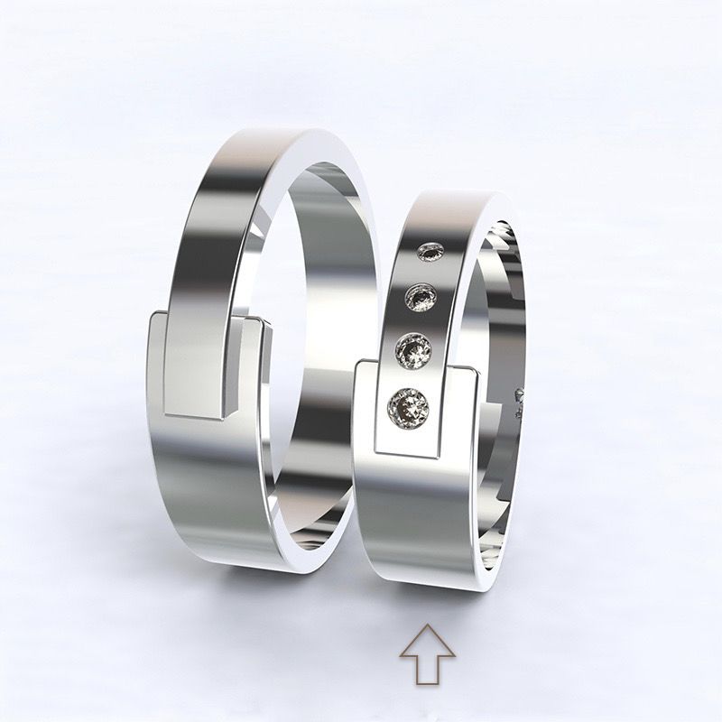 Dámský snubní prsten Loira bílé zlato 14kt s diamanty - 59