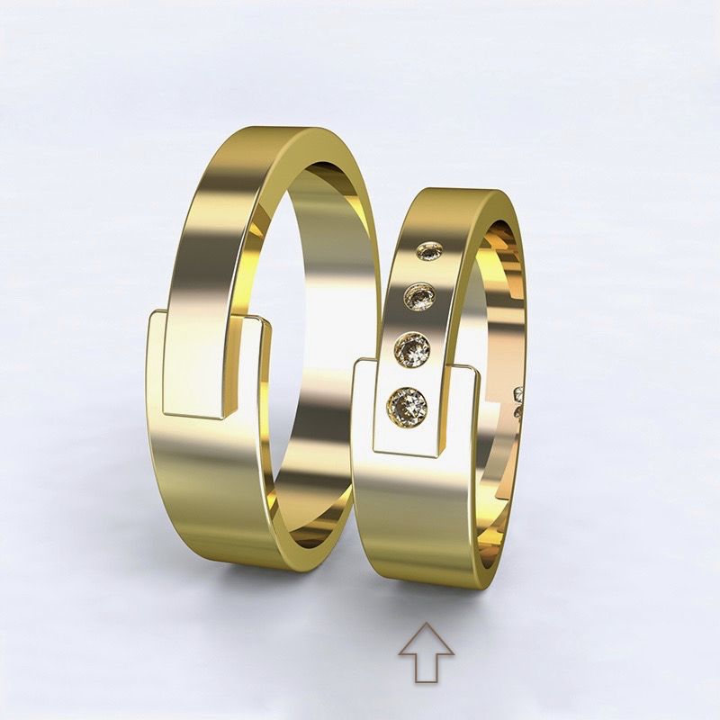 Dámský snubní prsten Loira žluté zlato 14kt s diamanty - 64