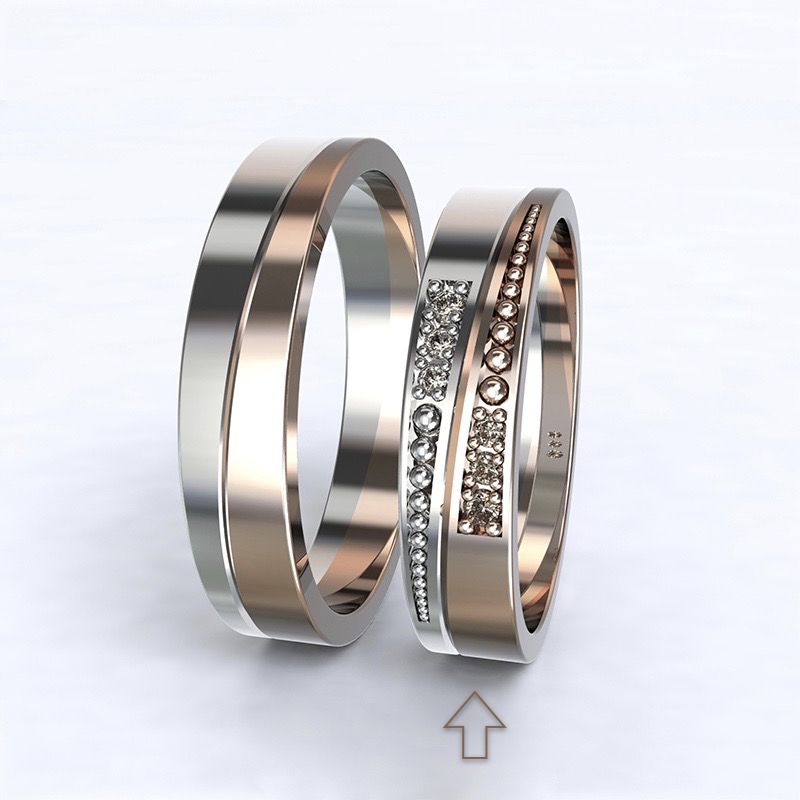 Dámský snubní prsten Marsellie bílé/růžové zlato 14kt s diamanty - 59