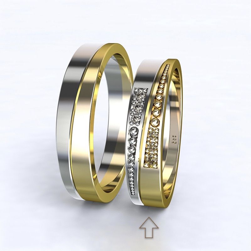 Dámský snubní prsten Marsellie bílé/žluté zlato 14kt s diamanty - 68
