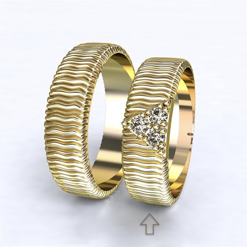 Dámský snubní prsten Nice žluté zlato 14kt s diamanty - 58