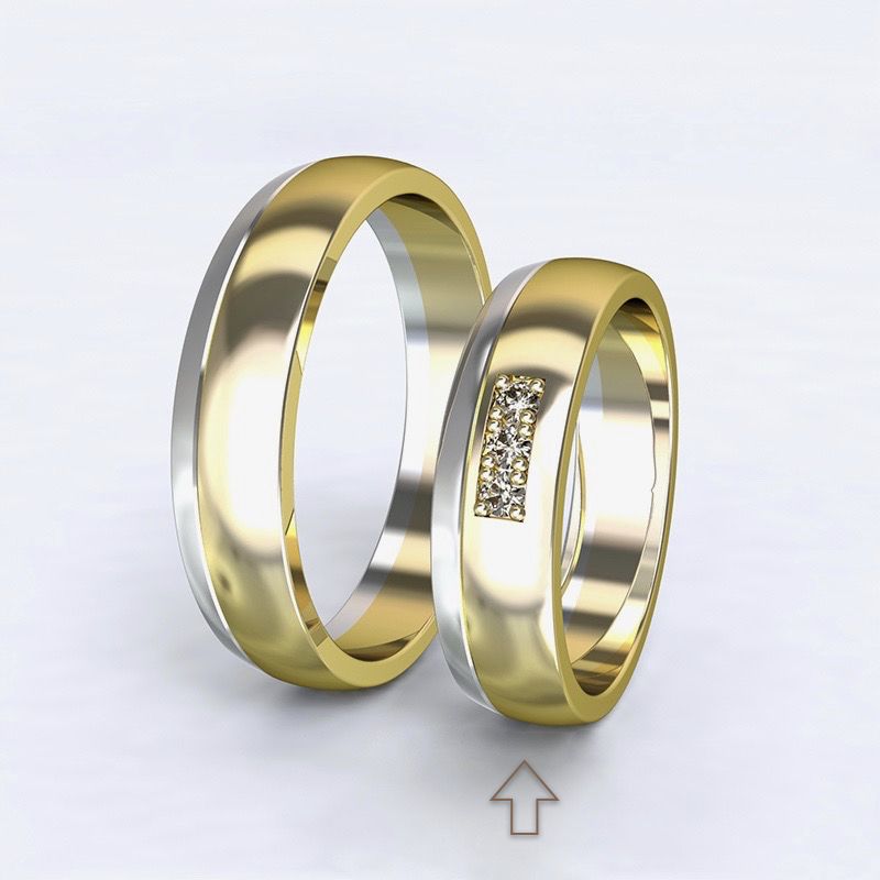 Dámský snubní prsten Rhôna bílé/žluté zlato 14kt s diamanty - 53