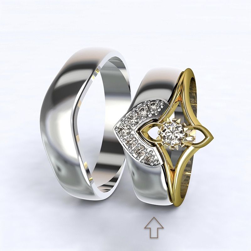 Dámský snubní prsten Roma bílé zlato 14kt s diamanty - 62