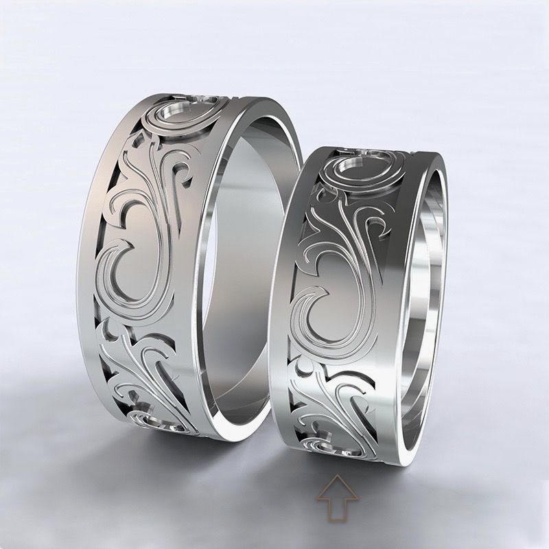 Dámský snubní prsten Romeo & Julie bílé zlato 14kt - 62