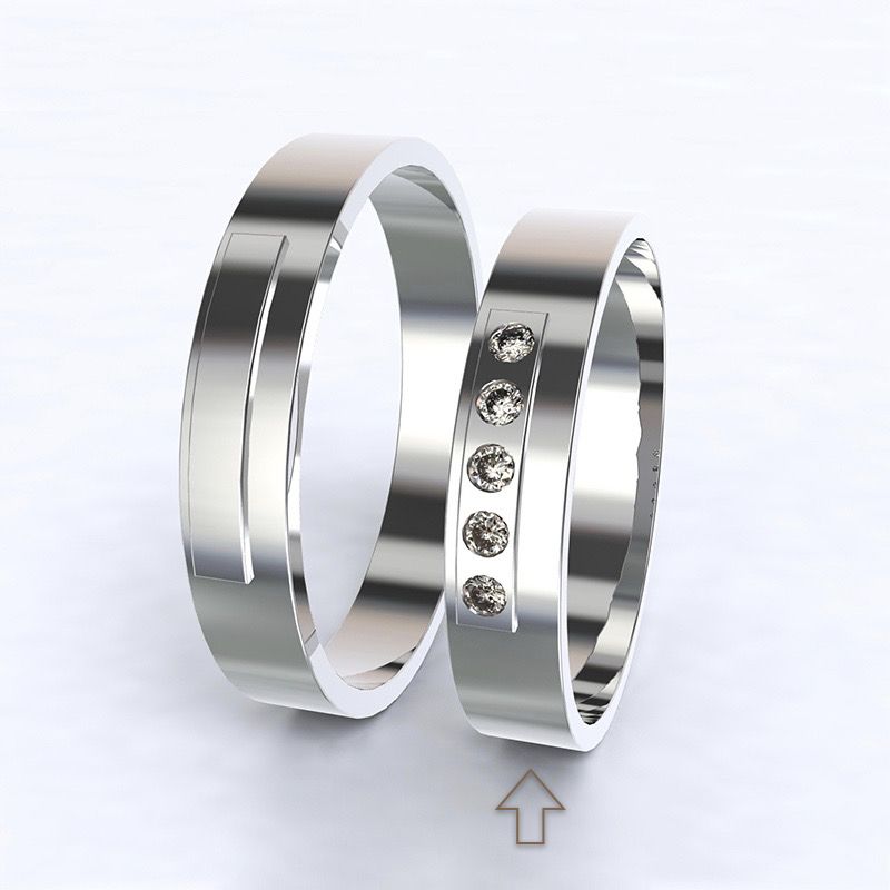 Dámský snubní prsten Terni bílé zlato 14kt s diamanty - 65
