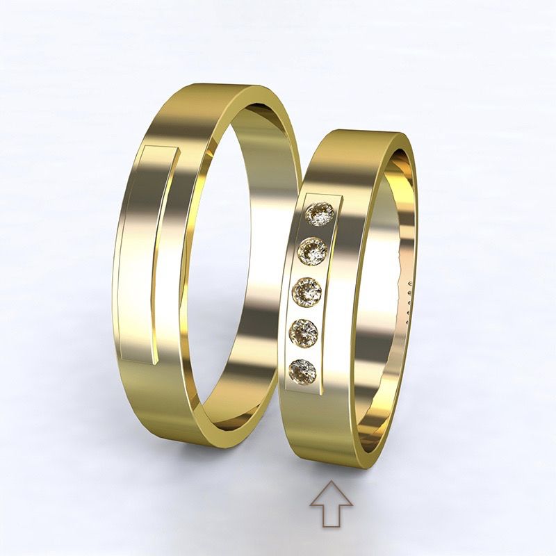 Dámský snubní prsten Terni žluté zlato 14kt s diamanty - 73
