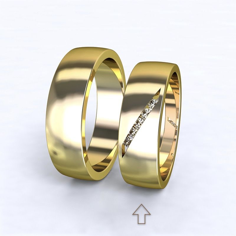 Dámský snubní prsten Trento žluté zlato14kt s diamanty - 46
