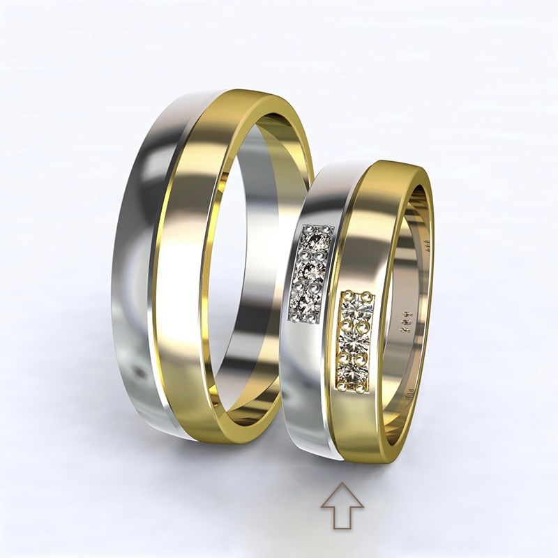 Dámský snubní prsten Verona bílé/žluté zlato 14kt s diamanty - 69