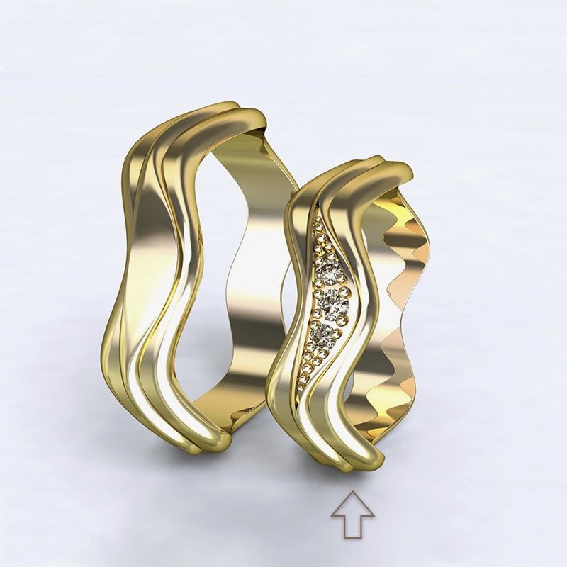 Dámský snubní prsten Yafo žluté zlato 14kt s diamanty - 49