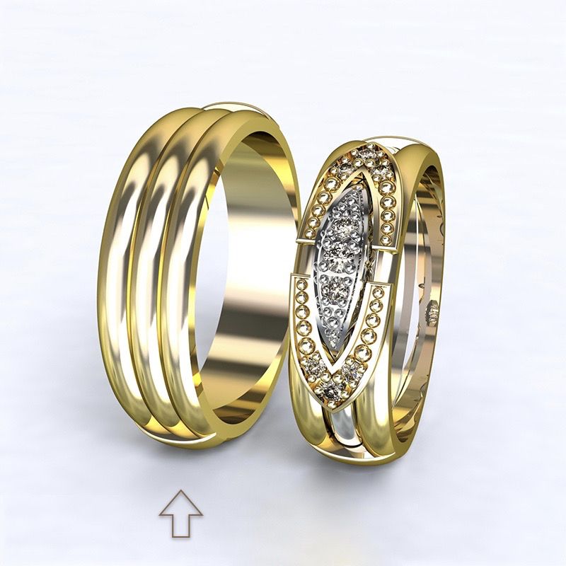 Pánský snubní prsten Bonnie & Clyde žluté zlato 14kt