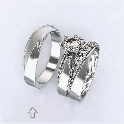 Pánský snubní prsten Chiara bílé zlato 14k - 47