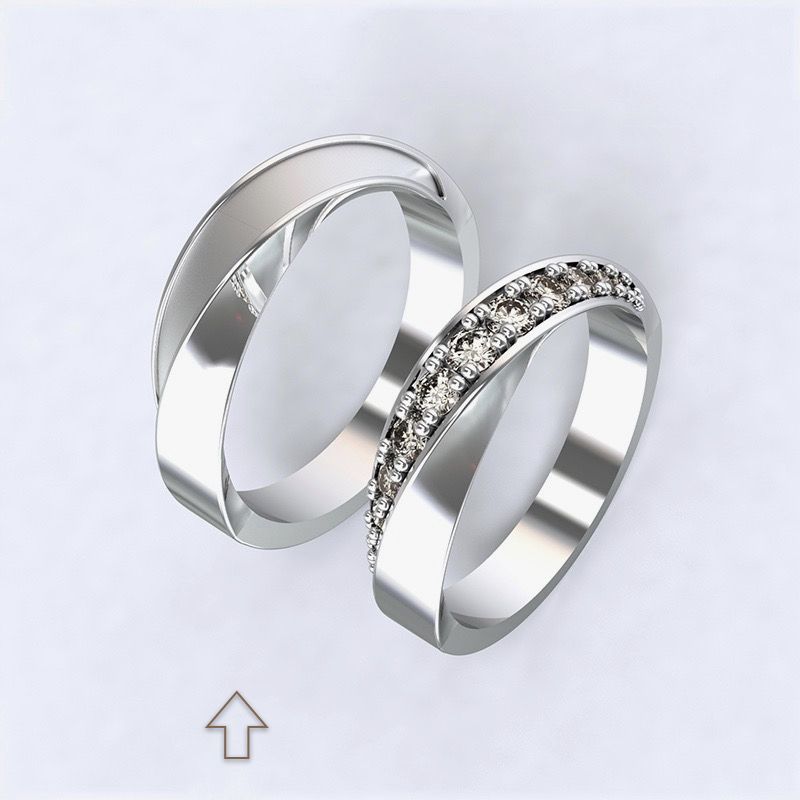 Pánský snubní prsten Chiara bílé zlato 14k - 56