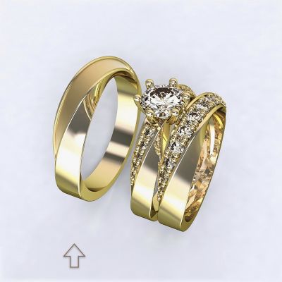 Pánský snubní prsten Chiara žluté zlato 14k - 63
