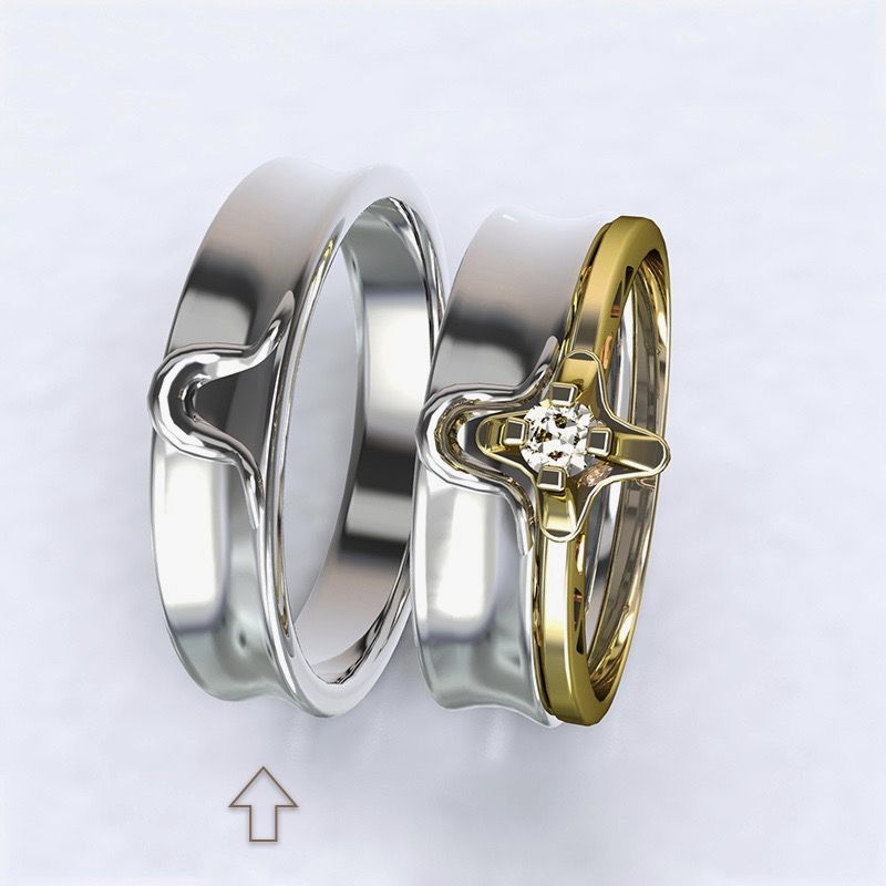 Pánský snubní prsten Lausanne bílé zlato 14kt - 54
