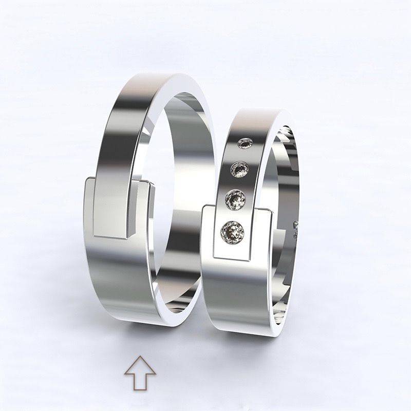 Pánský snubní prsten Loira bílé zlato 14k - 58