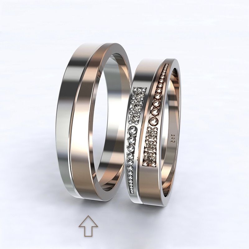 Pánský snubní prsten Marsellie bílé/růžové zlato 14kt - 68