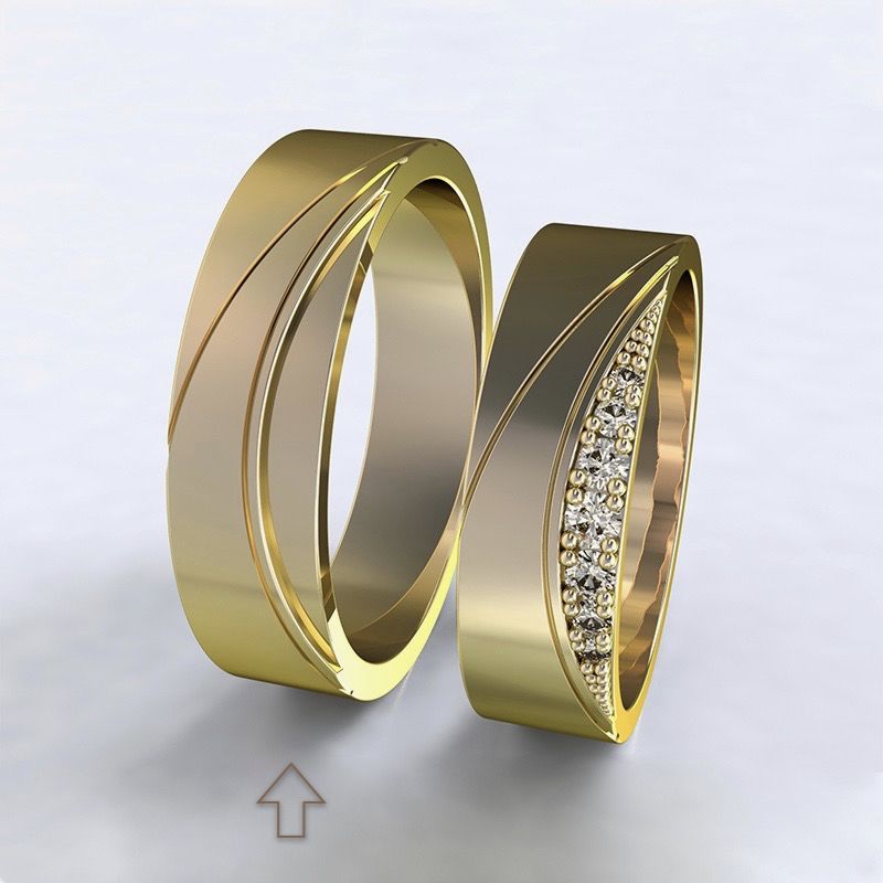 Pánský snubní prsten Moon Light žluté zlato 14kt - 54