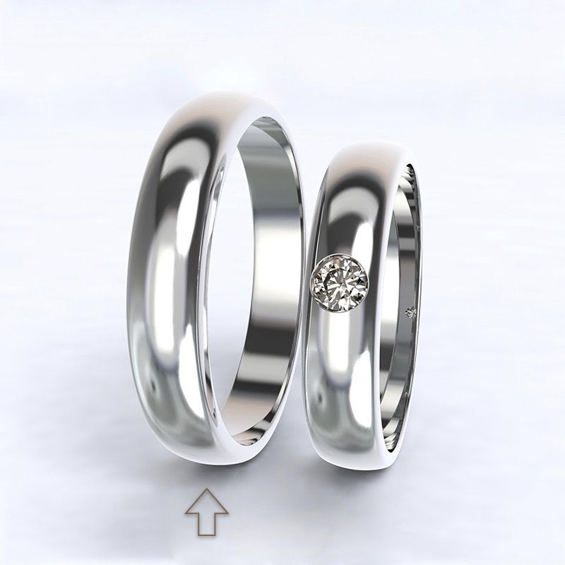 Pánský snubní prsten Polibek bílé zlato 14kt - 59