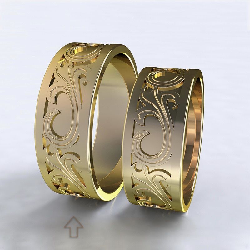 Pánský snubní prsten Romeo & Julie žluté zlato 14kt - 73