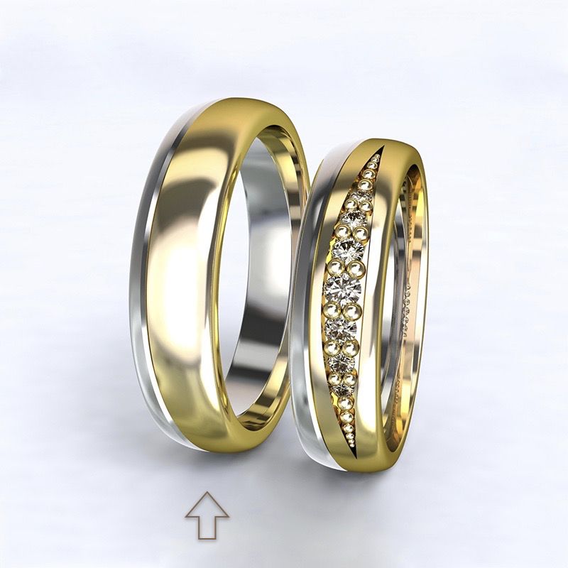 Pánský snubní prsten Versailles bílé/žluté zlato 14kt - 53