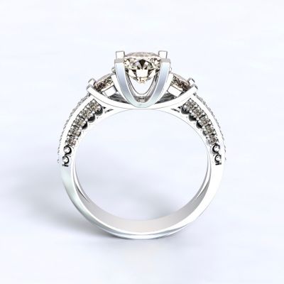 Prsten Nikea - bílé zlato 14kt s diamanty - 68