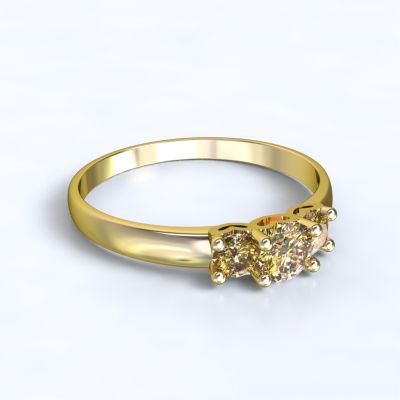 Prsten Salamina žluté zlato 14kt s diamanty