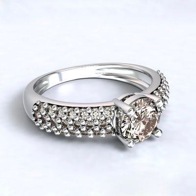 Prsten Trikala - bílé zlato 14kt s diamanty