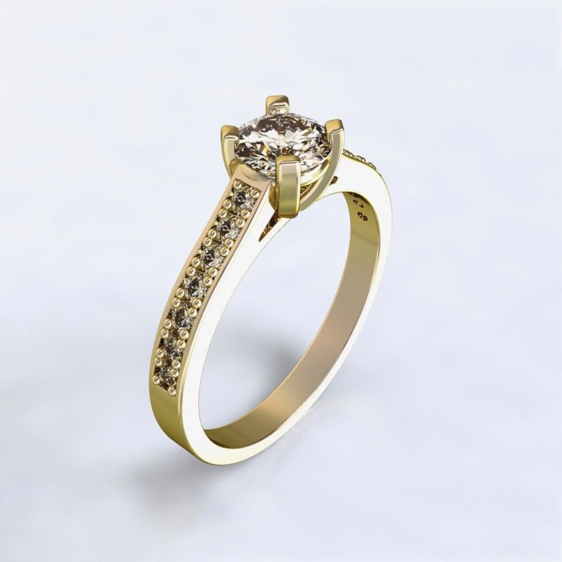 Prsten Veria - žluté zlato 14kt s diamanty