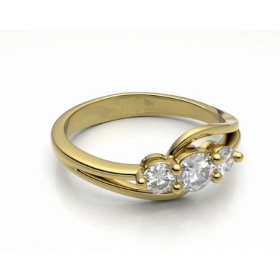 Zásnubní prsten Florencie žluté zlato 14kt s diamanty - 60