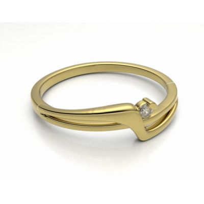 Zásnubní prsten Yes žluté zlato 14kt s diamantem - 62