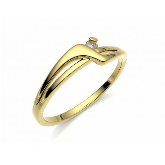 Zásnubní prsten Yes žluté zlato 14kt s diamantem - 70